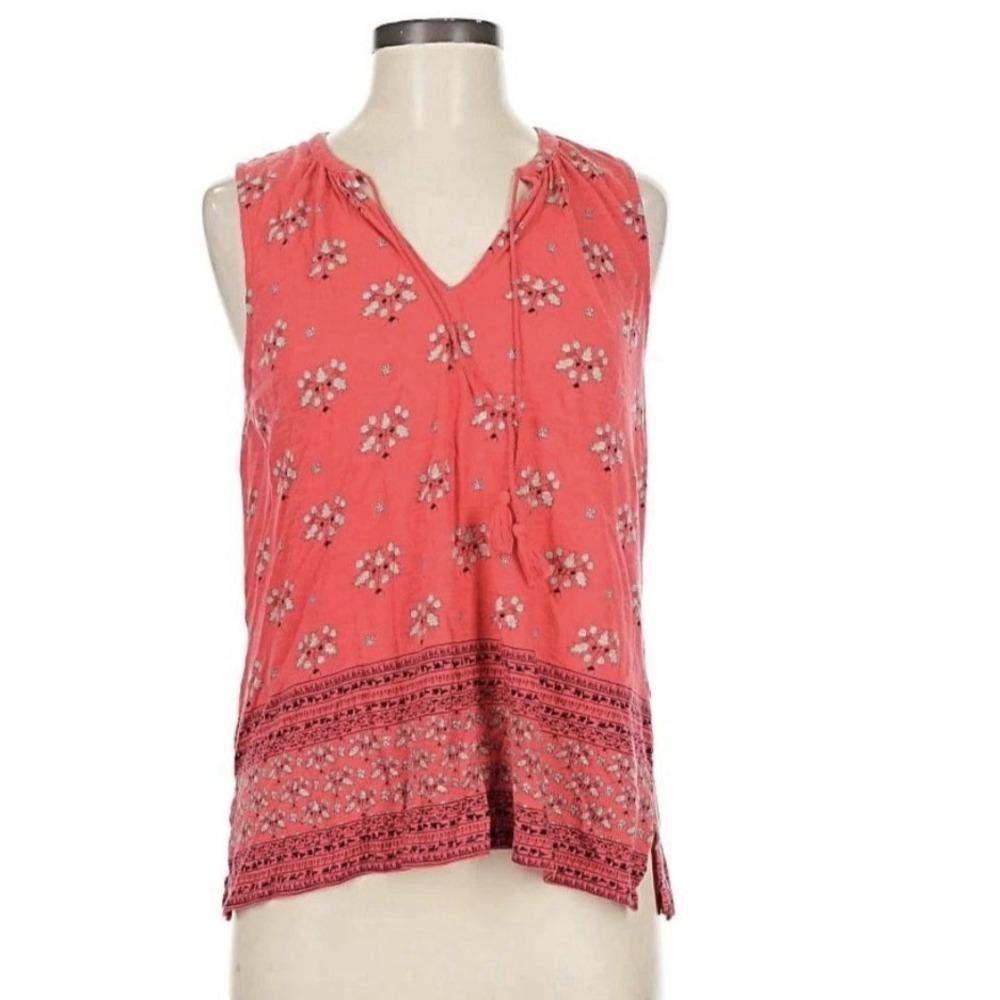 Lucky Brand Women Top‎ Size Small Floral Boho Top Blouse Lightweight Front Tie
